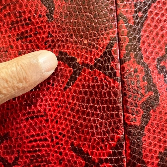 Siena Studio Red Leather Snake Print Jacket - Picture 7 of 7